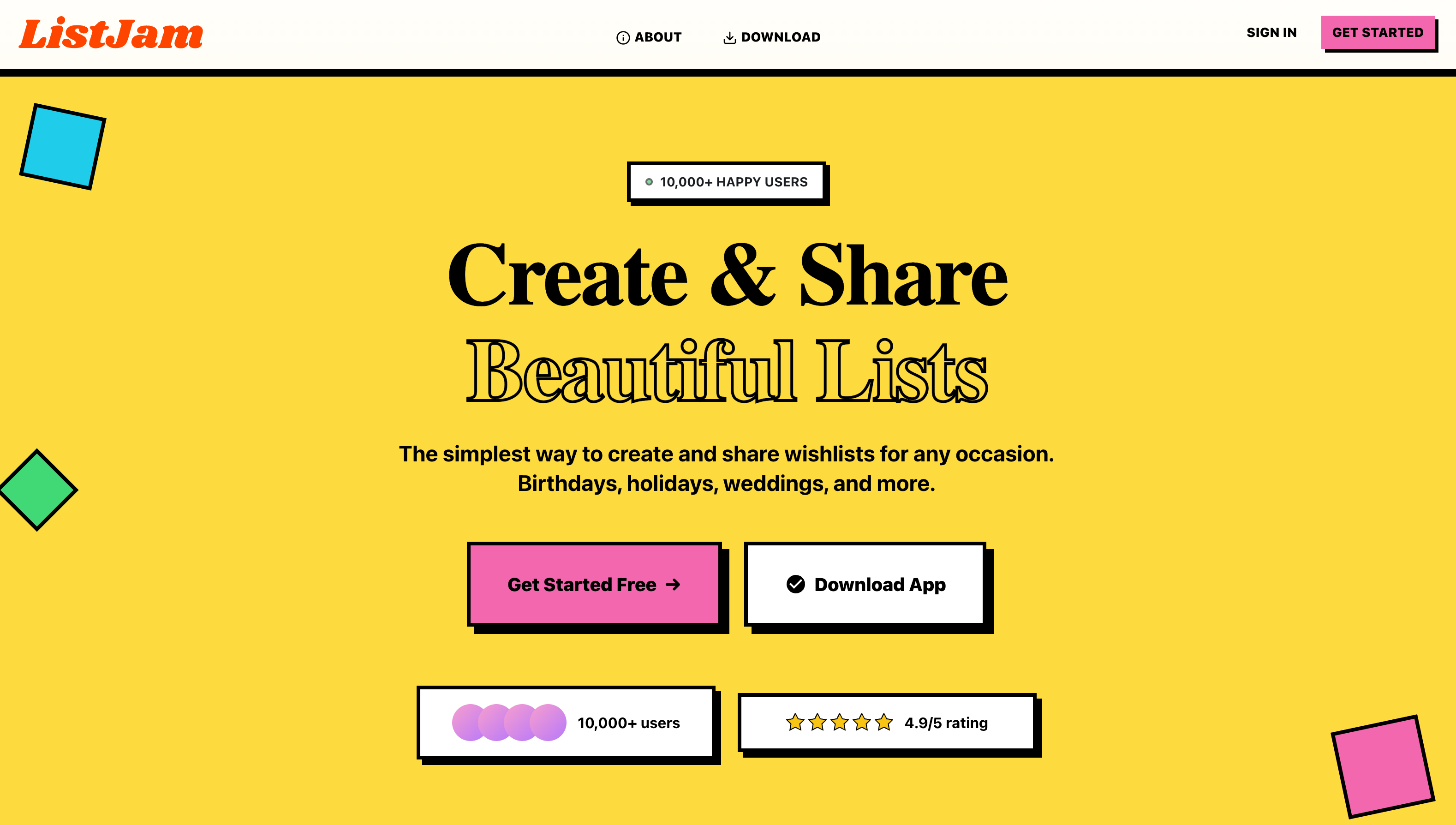 ListJam: Create and Share Wish Lists